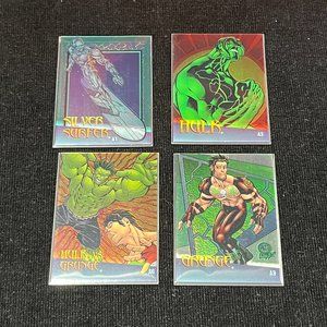 1997 Marvel Vs Wildstorm Clear Chrome Cards. 4 Card Lot.